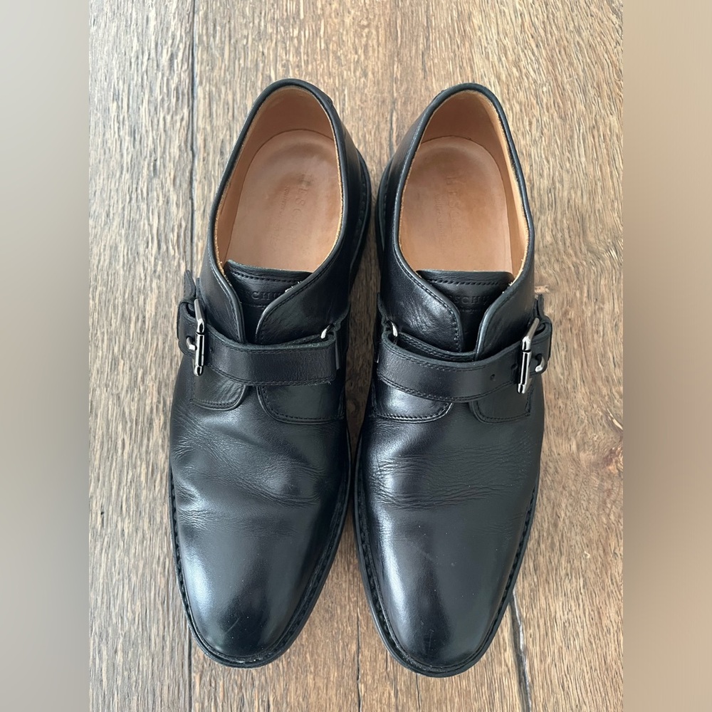 Men’s black buckle dress shoe